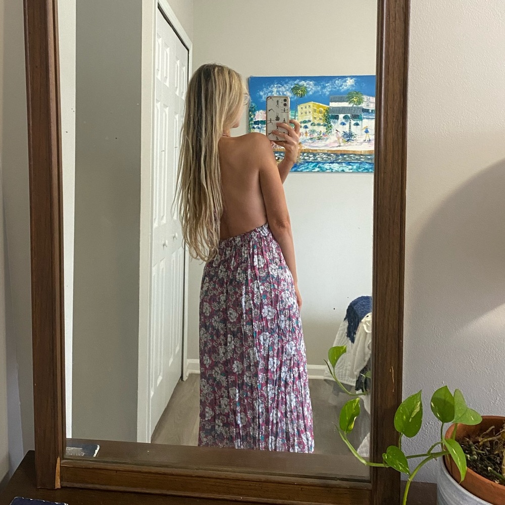 TIARE HAWAII halter / backless floral maxi dress